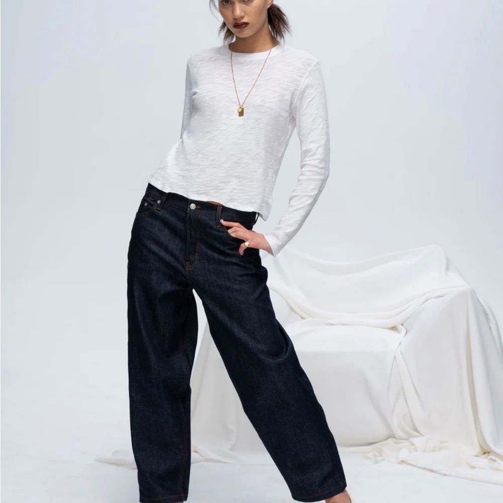 ATM - SLUB JERSEY LONG SLEEVE DESTROYED WASH CROP TEE